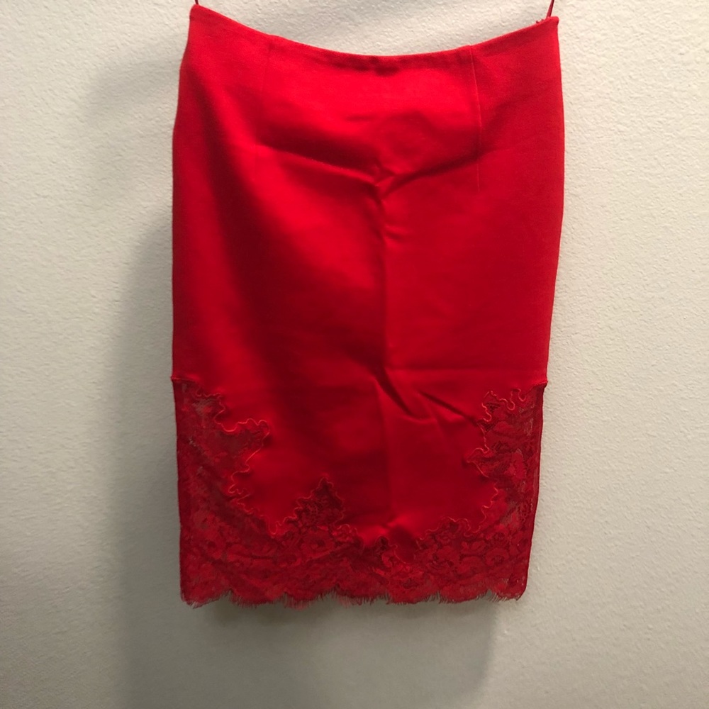 Red pencil skirt